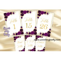 Eggplant Wedding Table numbers, Eggplant table numbers,(19w)